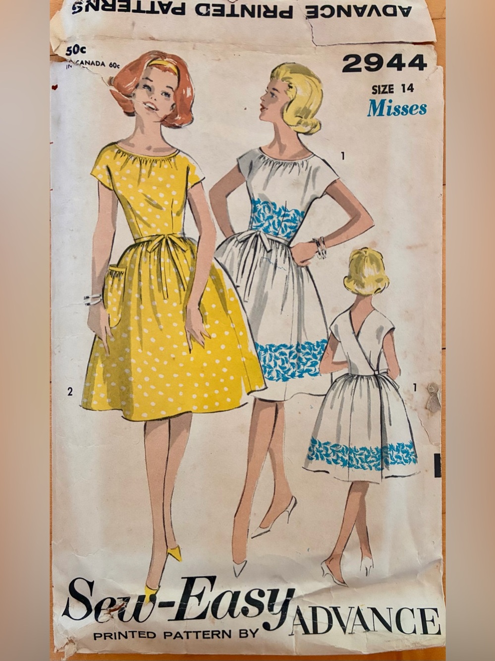 Vintage Advance Misses' Wrap Dress Pattern